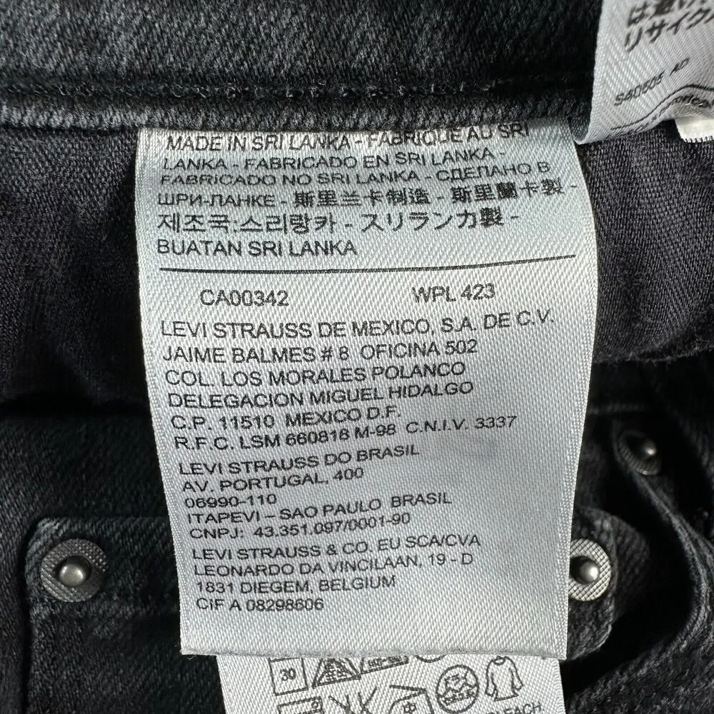 Levi's 505 STRAIGHT LEG Womens Size 8 Black Mid Rise Jeans Denim Pants 30x31 - Picture 9 of 11